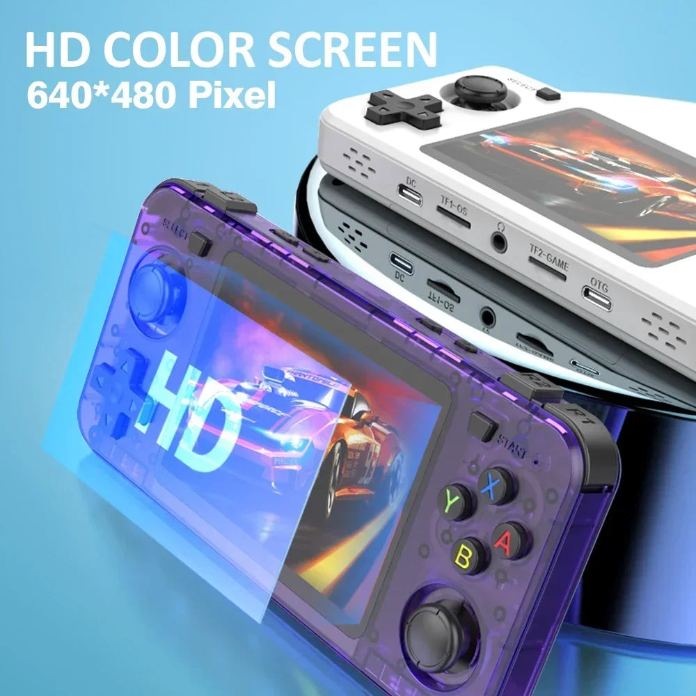 15000+ Ready Games! 3.5" IPS Retro Handheld Console RK3326, 3000mAh Long Play original ARKOS Blue R36H 64GB 128GB