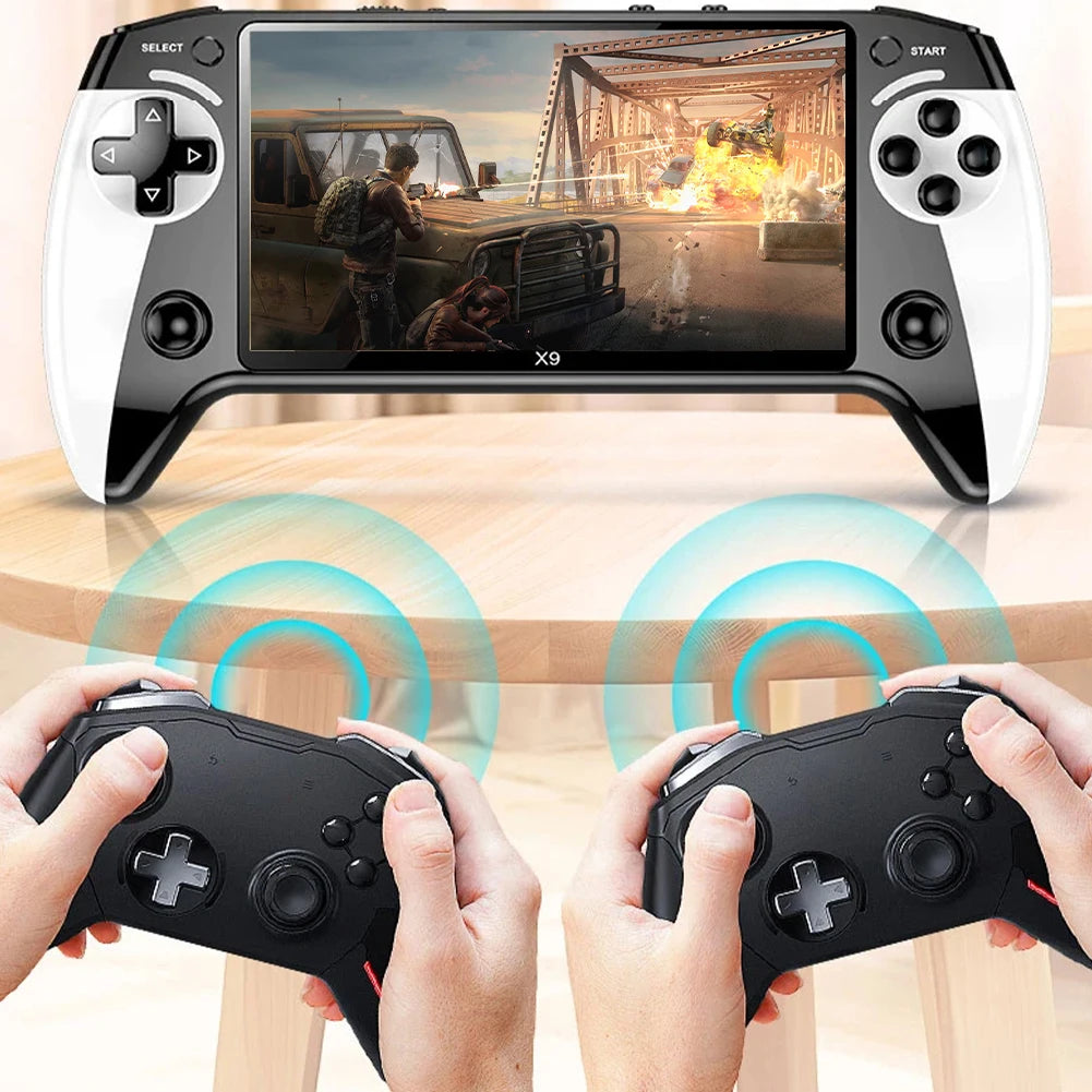 X9 Handheld Game Console Built-in 9 Classic Game Emulators 5.5Inch Screen 1500mAh 360° Non-slip joystick Retro Video Game Player