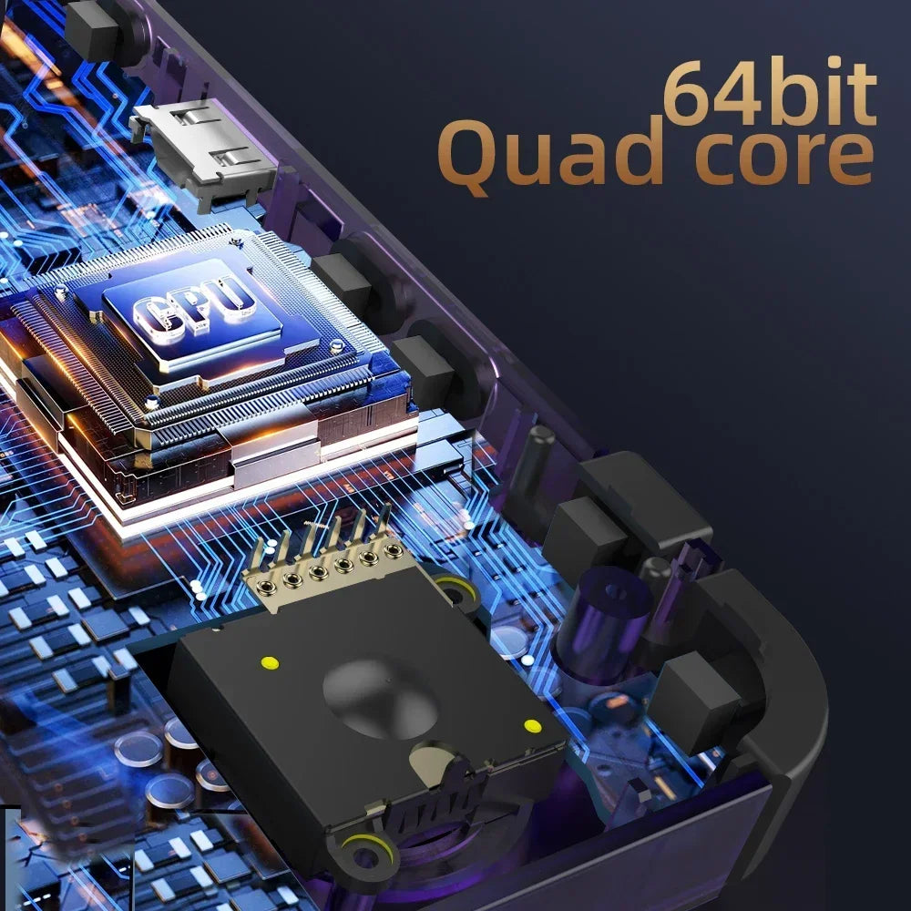 15000+ Ready Games! 3.5" IPS Retro Handheld Console RK3326, 3000mAh Long Play original ARKOS Blue R36H 64GB 128GB