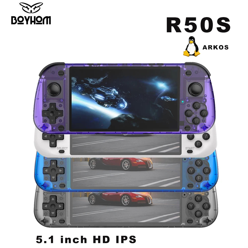 Retro R50S Retro Handheld Video Game Console Linux System 5.1 Inch IPS Screen Portable Pocket Video Player 128GB R36S PLUS Ultra